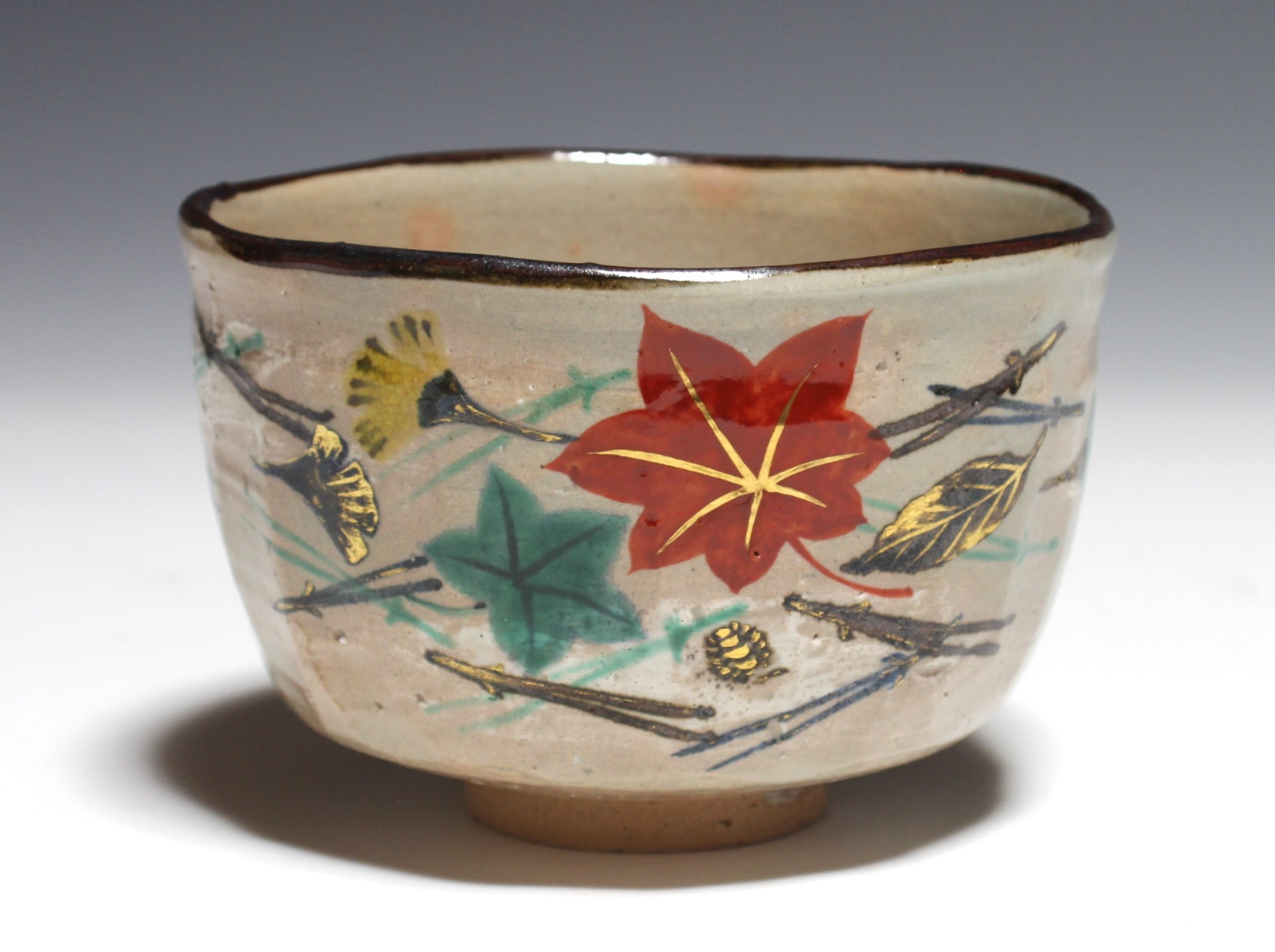 乾山写吹寄茶碗