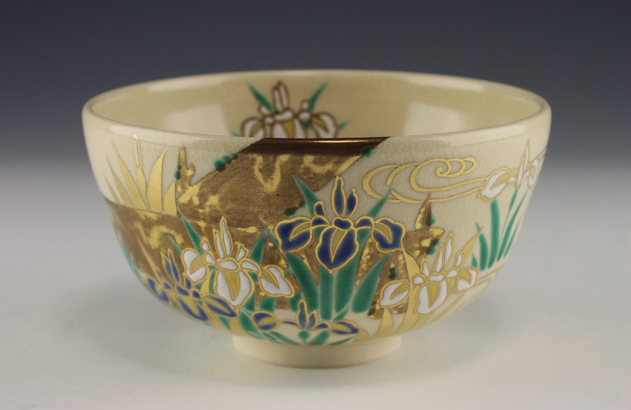 仁清写八ツ橋茶碗