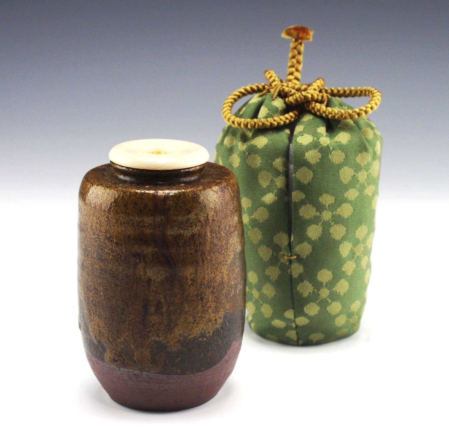石田陶春 丹波茶入 ishida, toshun tamba tea container | 古美術 山田