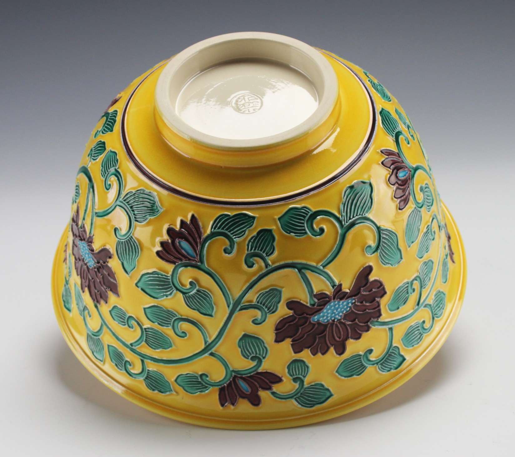 永楽即全 黄交趾唐草菓子器 淡々斎御書付 eiraku, sokuzen yellow