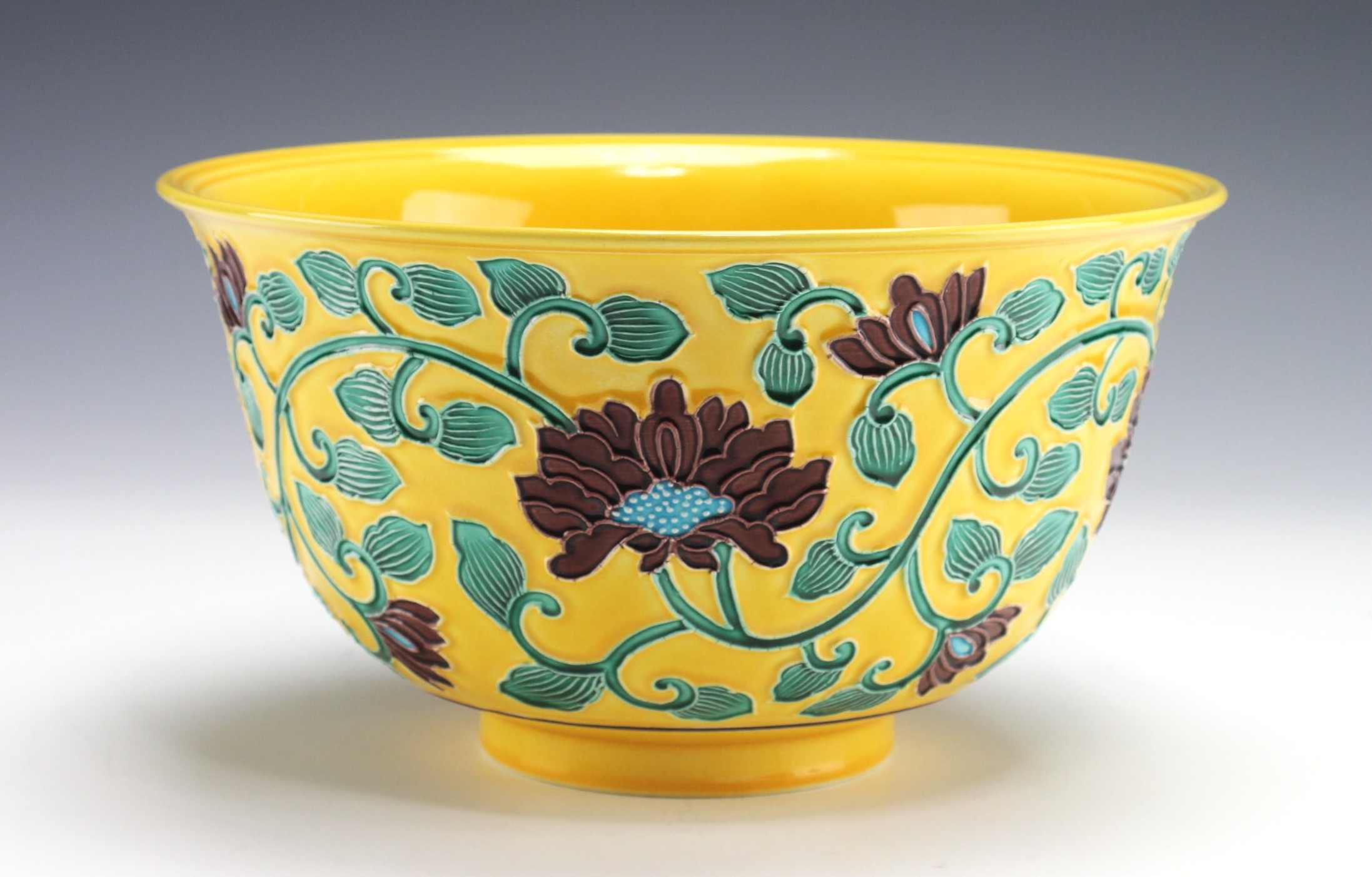 永楽即全 黄交趾唐草菓子器 淡々斎御書付 eiraku, sokuzen yellow