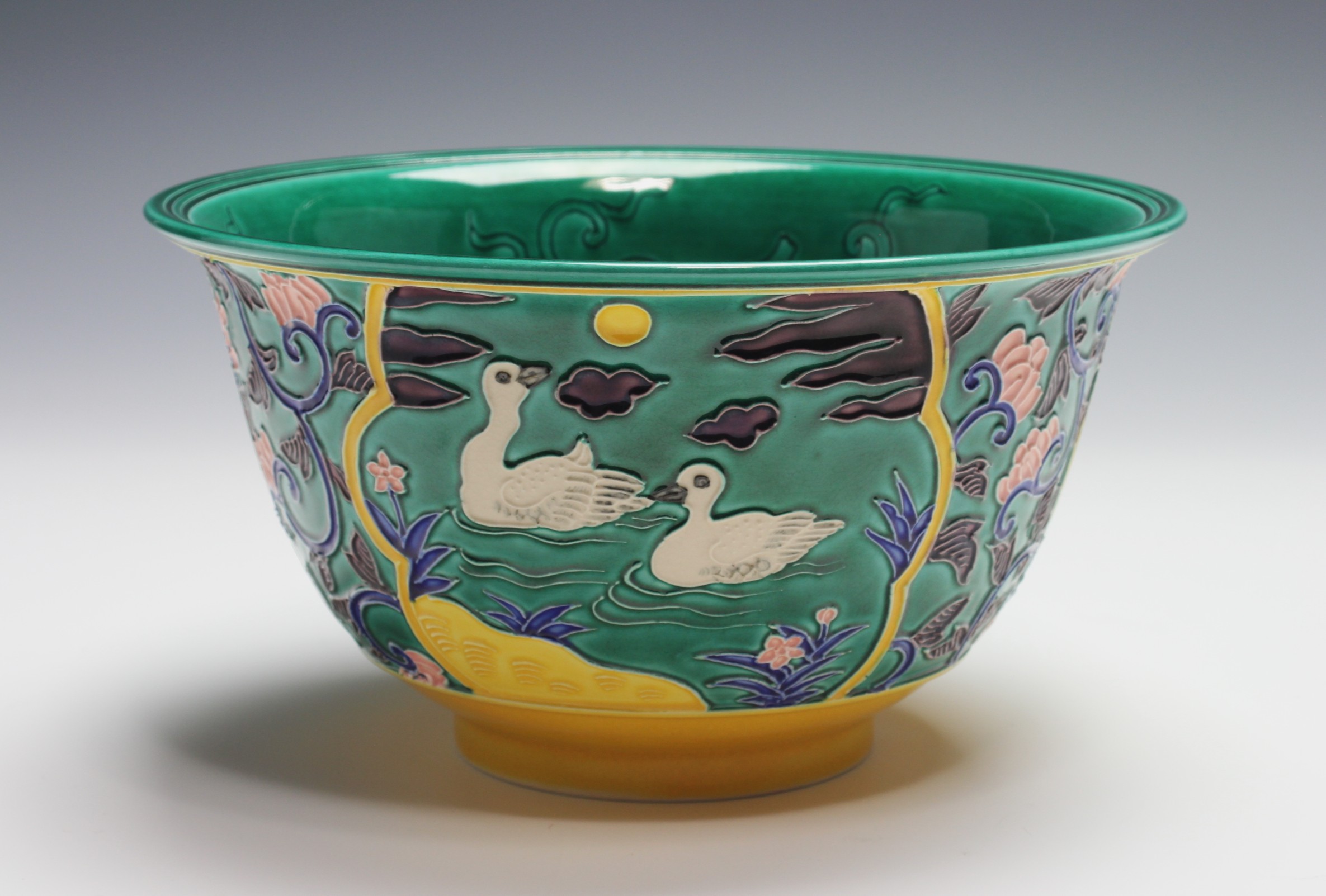 永楽即全 交趾兎水鳥鉢 eiraku, sokuzen cochin rabbit and water fowl