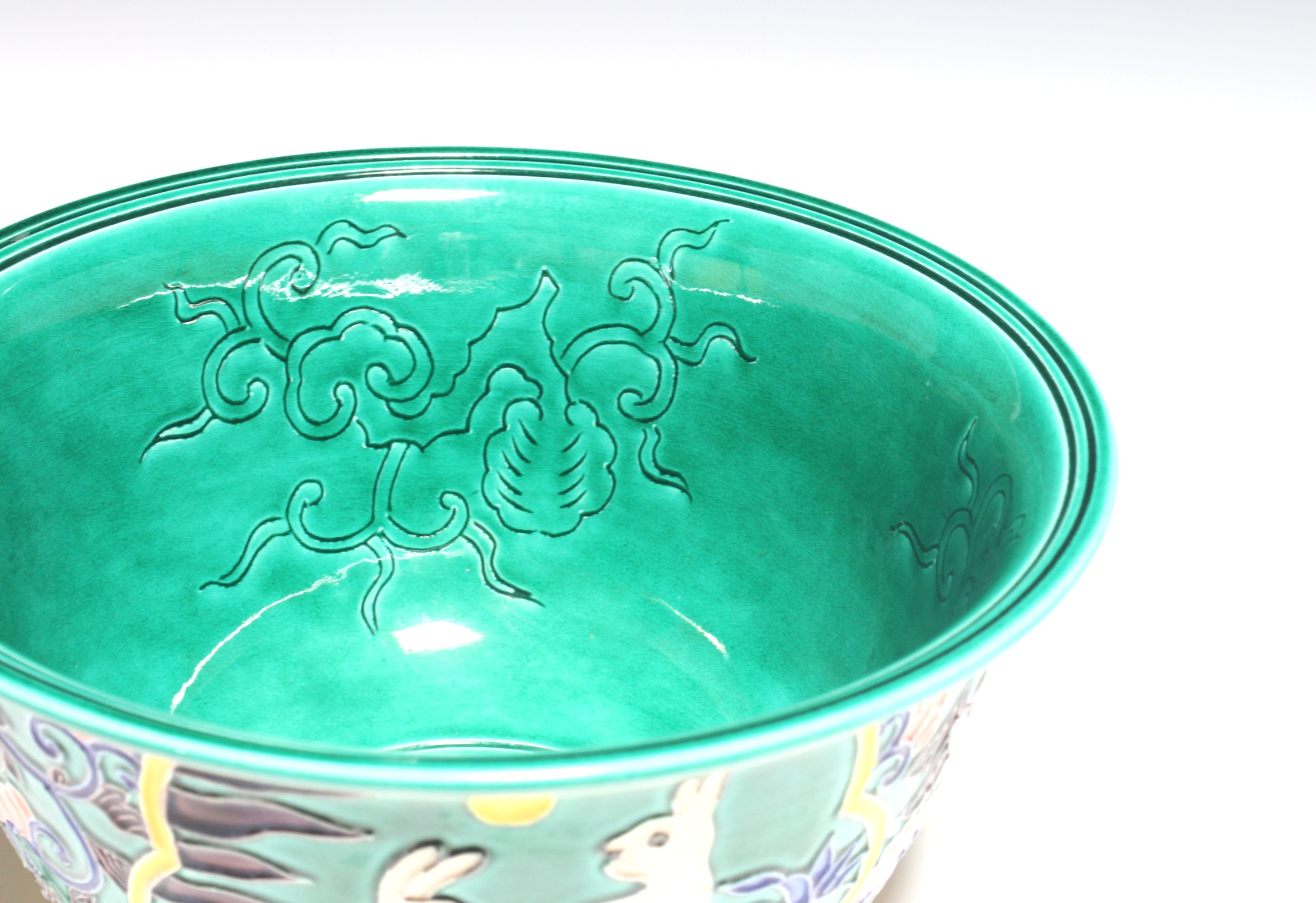 永楽即全 交趾兎水鳥鉢 eiraku, sokuzen cochin rabbit and water fowl