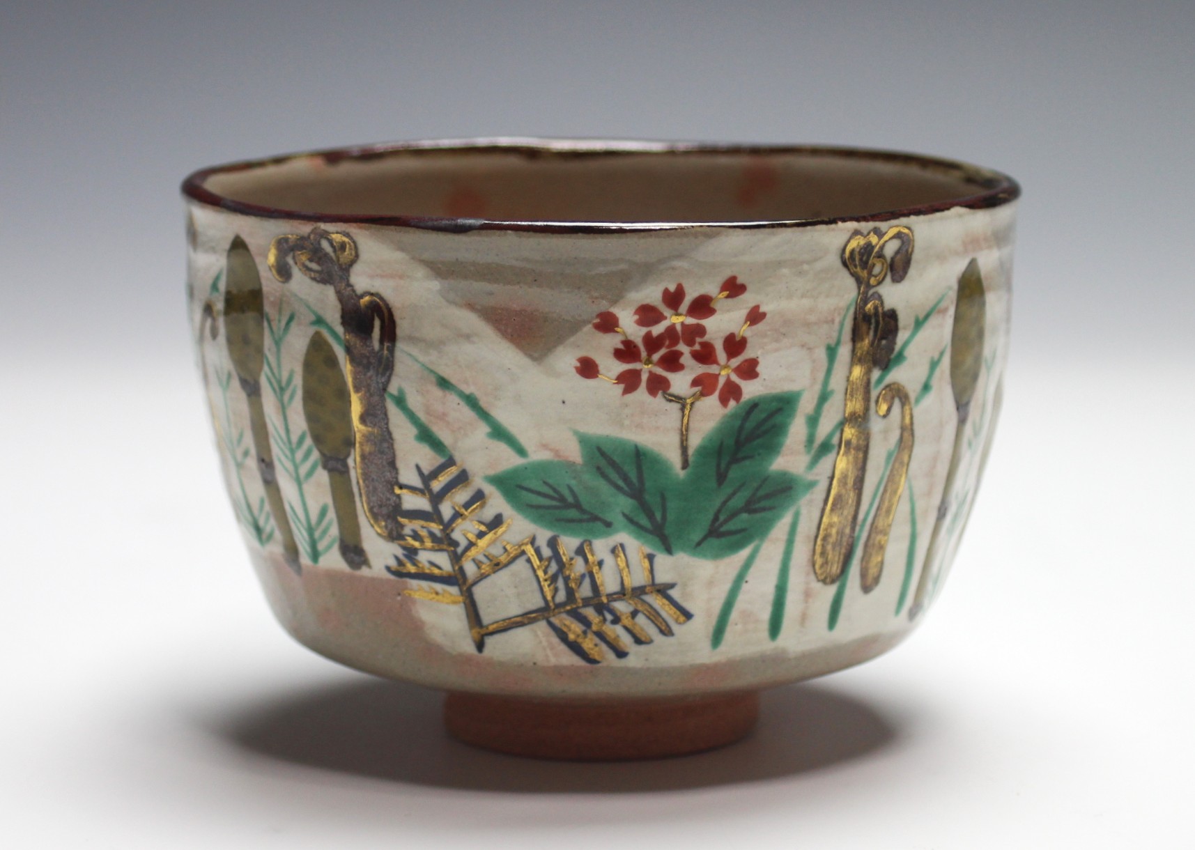 乾山写春草茶碗