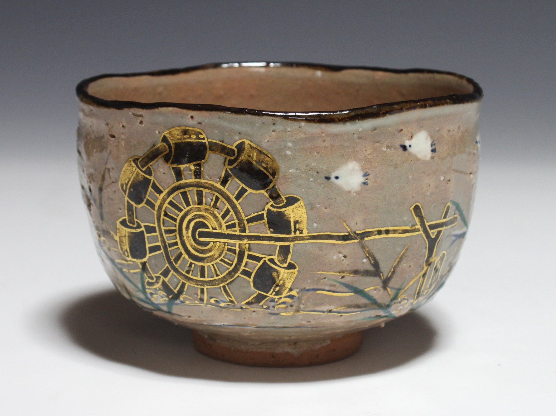 乾山写水車茶碗