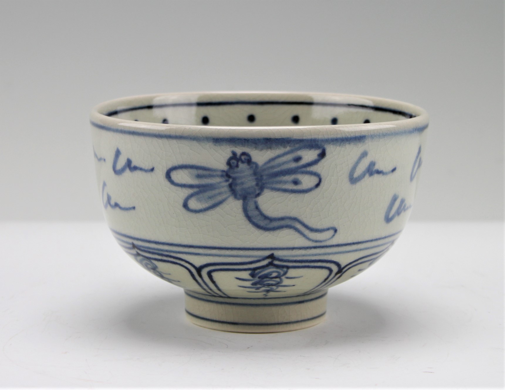 安南絞手蜻蛉之絵茶碗