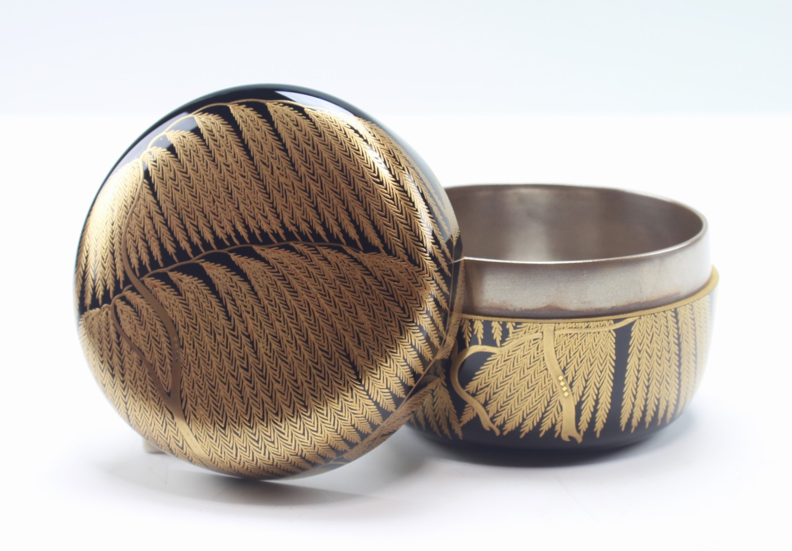 【販売済】二代 川瀬表完 柳蒔絵平棗 the 2nd kawase, hyokan willow tree flat tea