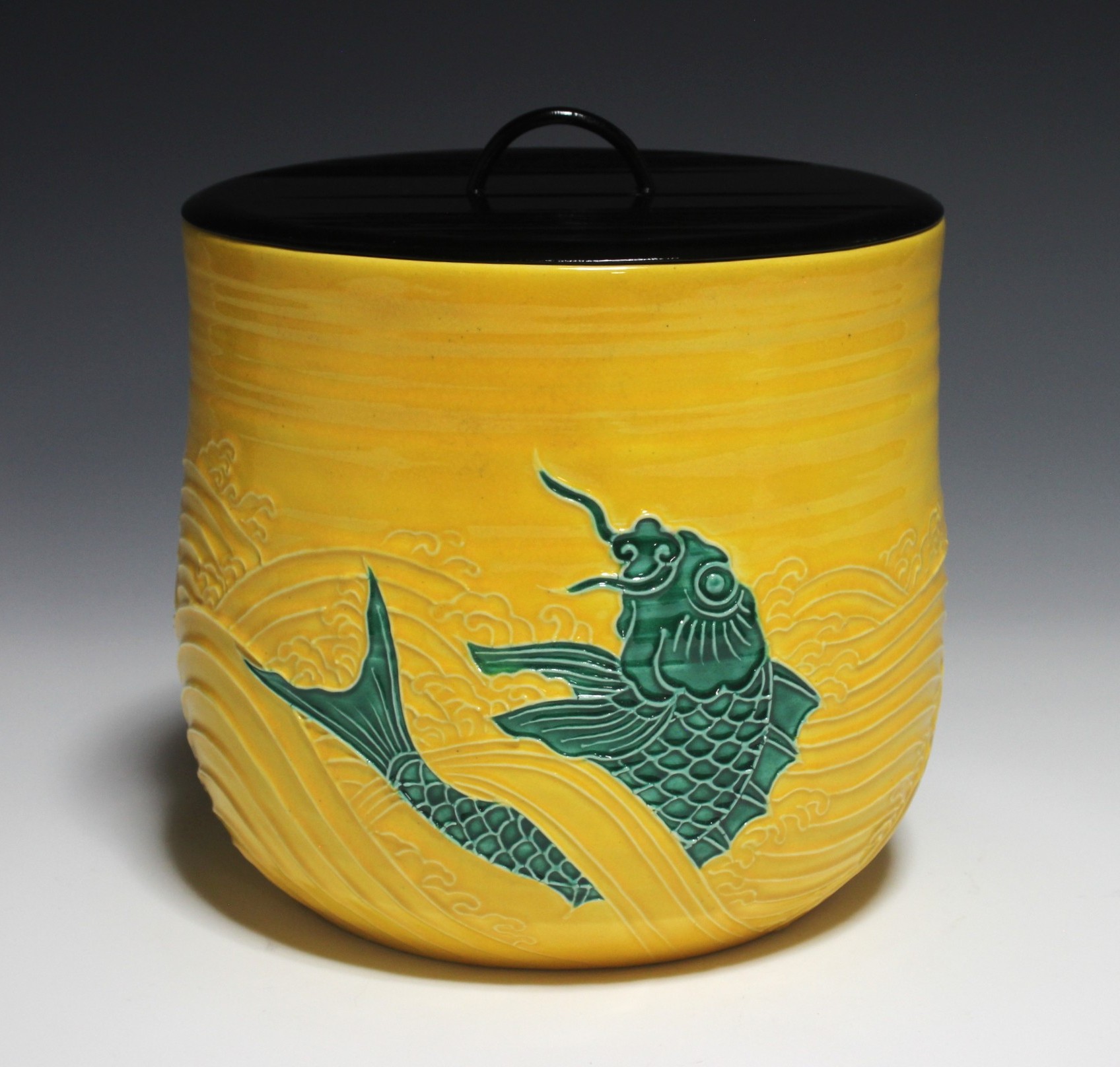 永楽即全 交趾荒磯水指 一閑蓋 eiraku, sokuzen cochin water